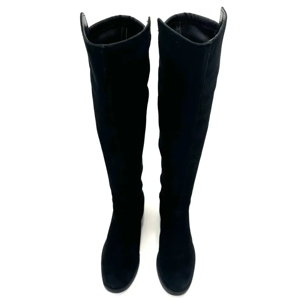 Blondo Velma Flat Over-The-Knee Tall Boot Size 7.5M Black Leather Waterproof OTK